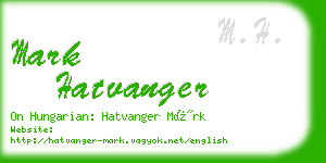 mark hatvanger business card